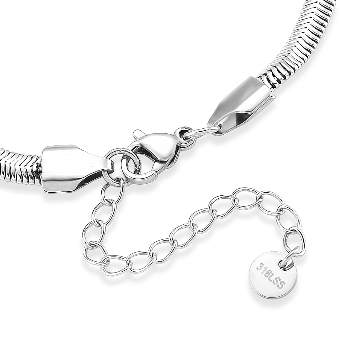 Sleek Snake Bracelet (Size - 9) in Silver Tone