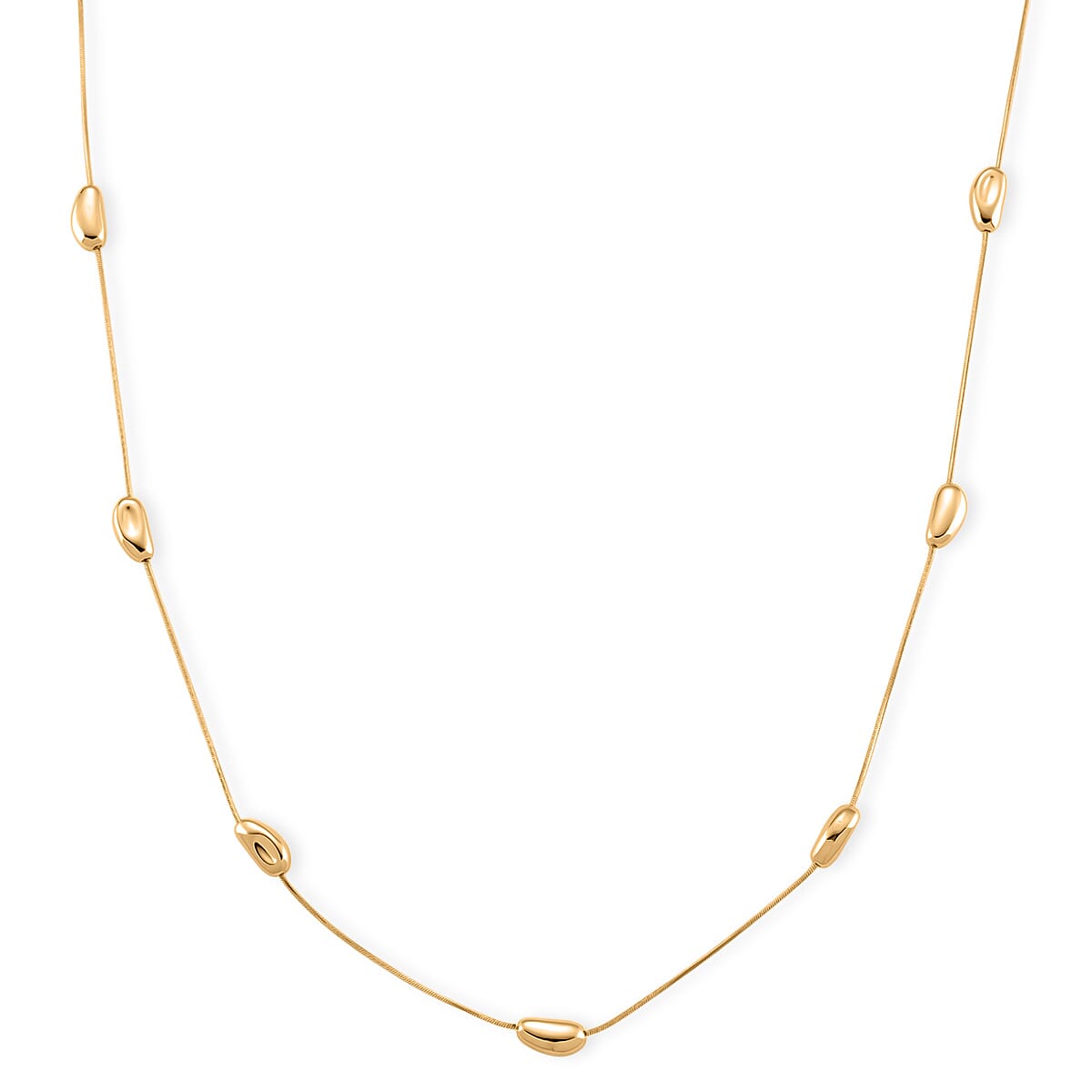 Designer Inspired Nugget Necklace (Size - 24) in Yellow Gold Tone