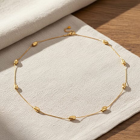 Designer Inspired Nugget Necklace (Size - 24) in Yellow Gold Tone