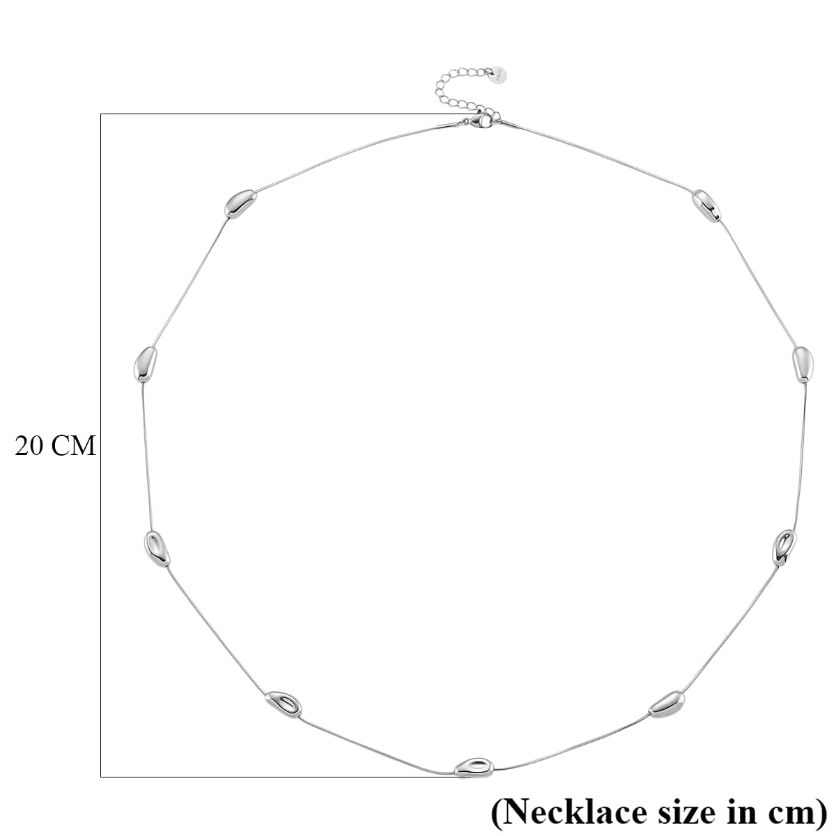 Designer Inspired Nugget Necklace (Size - 24) in Silver Tone