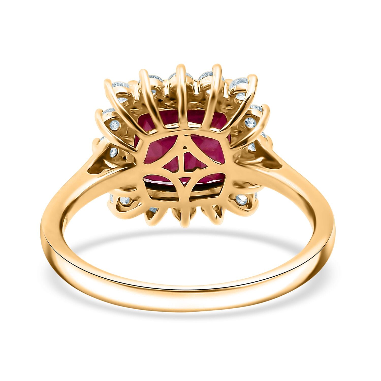 OTO- African Ruby & SI-GH Lab Grown Diamond Ring in Sterling Silver