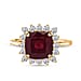 LUXURIANT Natural African Ruby, Lab Grown Diamond Halo Ring