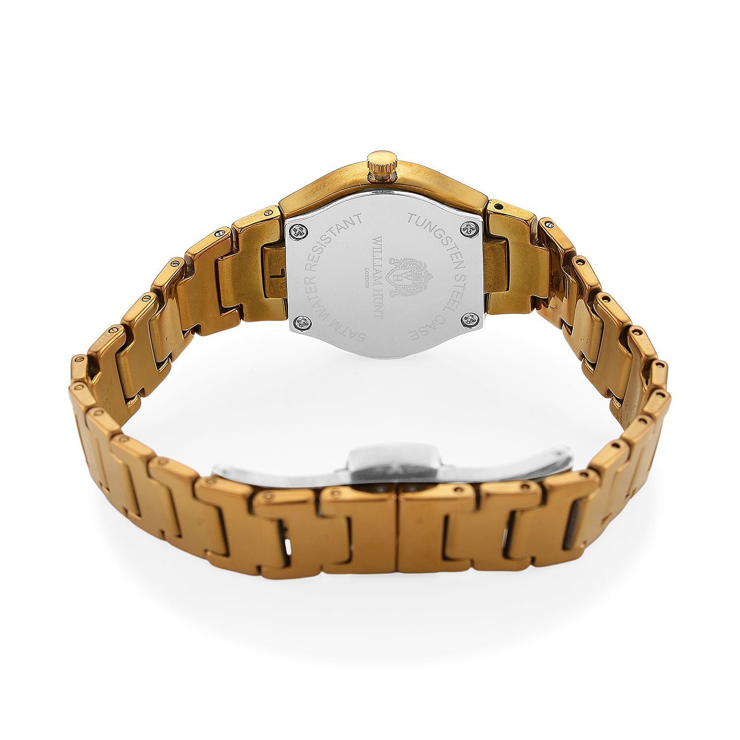 William Hunt Lab Grown Diamond Ladies Tungsten Carbide Case Watch - Gold Colour