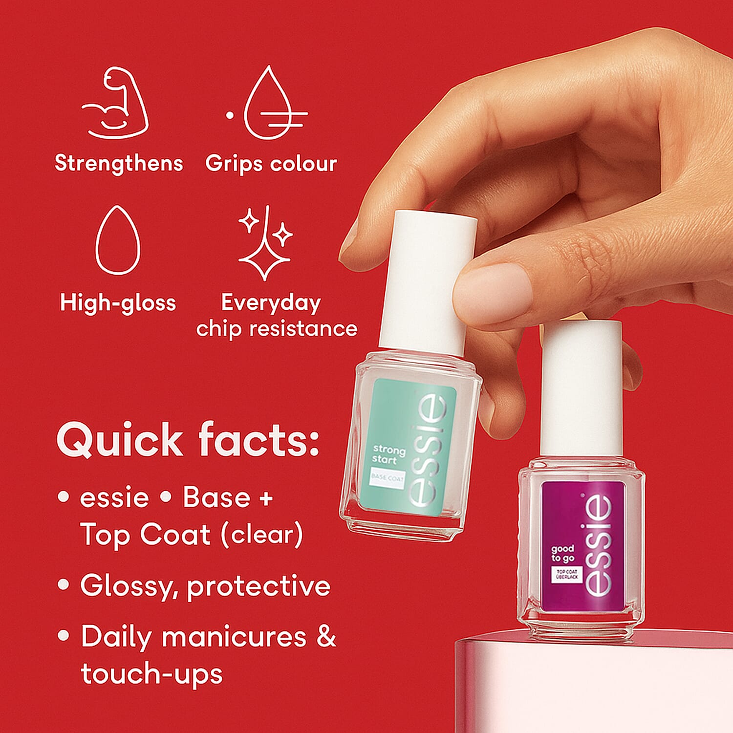 ESSIE 2 Piece Nail Care Set (Top Coat & Base Coat)