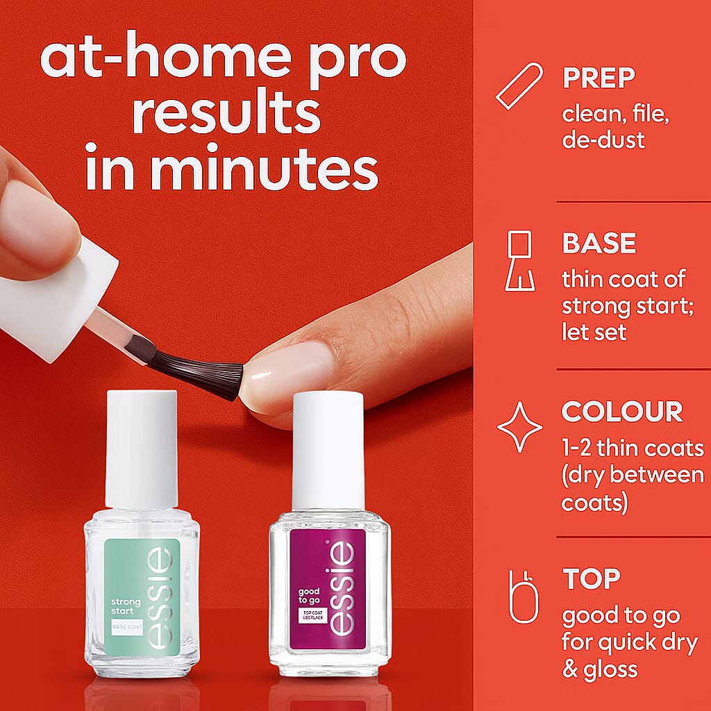 ESSIE 2 Piece Nail Care Set (Top Coat & Base Coat)