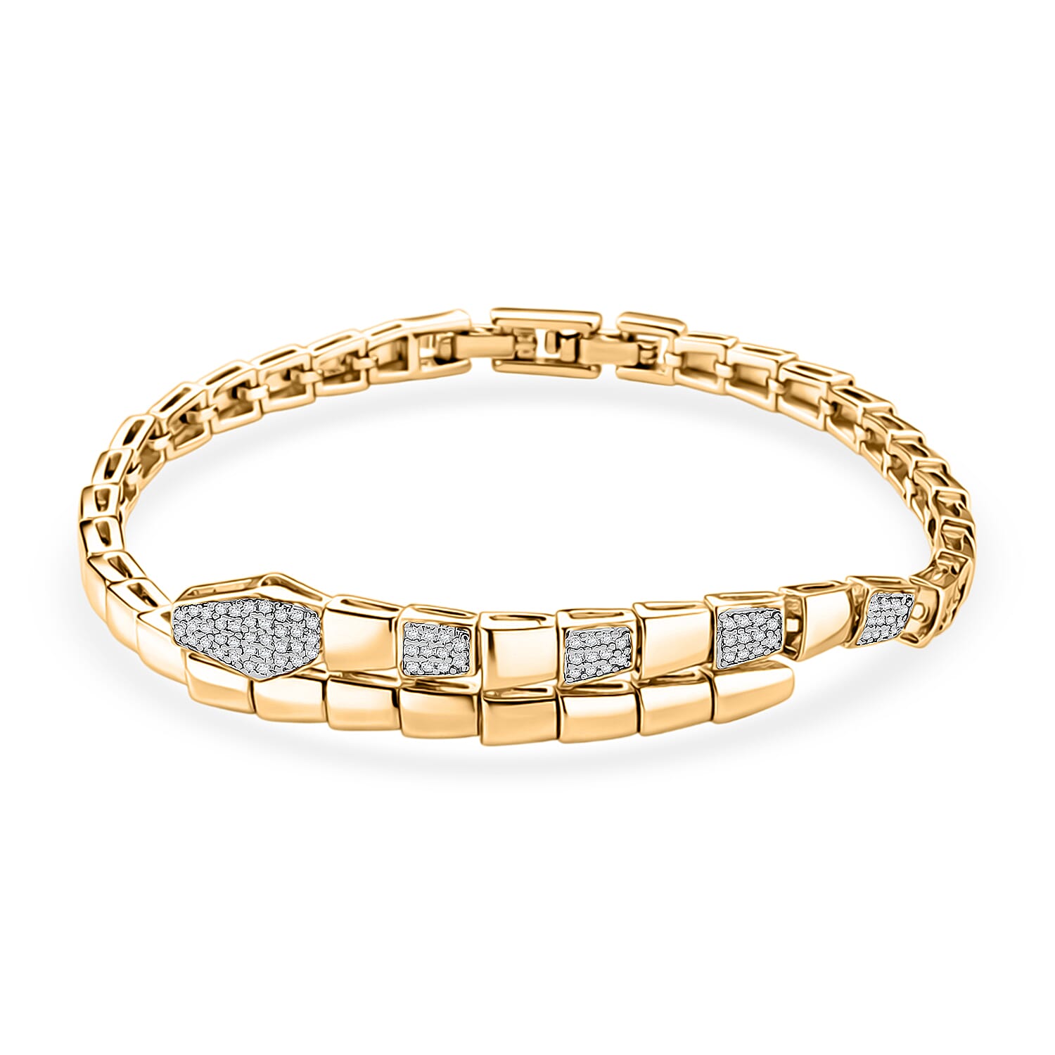 Designer Inspired- Yellow Cubic Zirconia Bracelet (Size - 7.5)