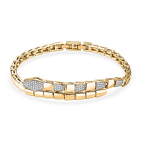 Yellow Cubic Zirconia Bracelet (Size - 7.5) in Yellow Gold Tone