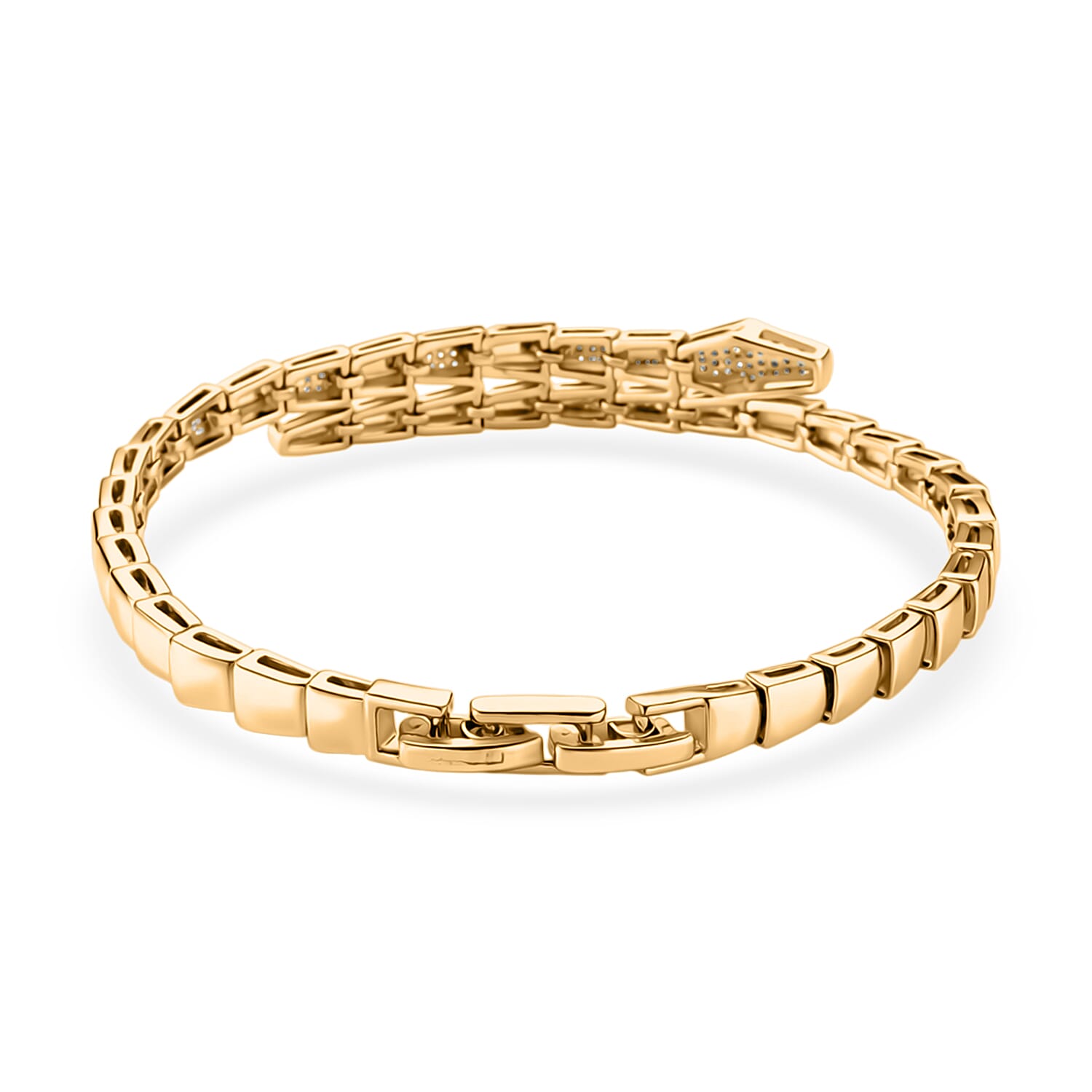 Designer Inspired- Yellow Cubic Zirconia Bracelet (Size - 7.5)