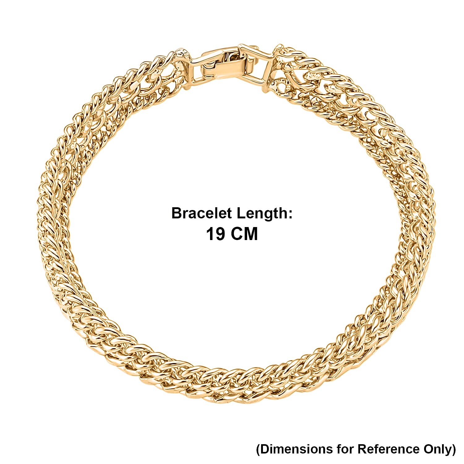 Woven Link Chain Bracelet (Size - 7.5) in Yellow Gold Tone