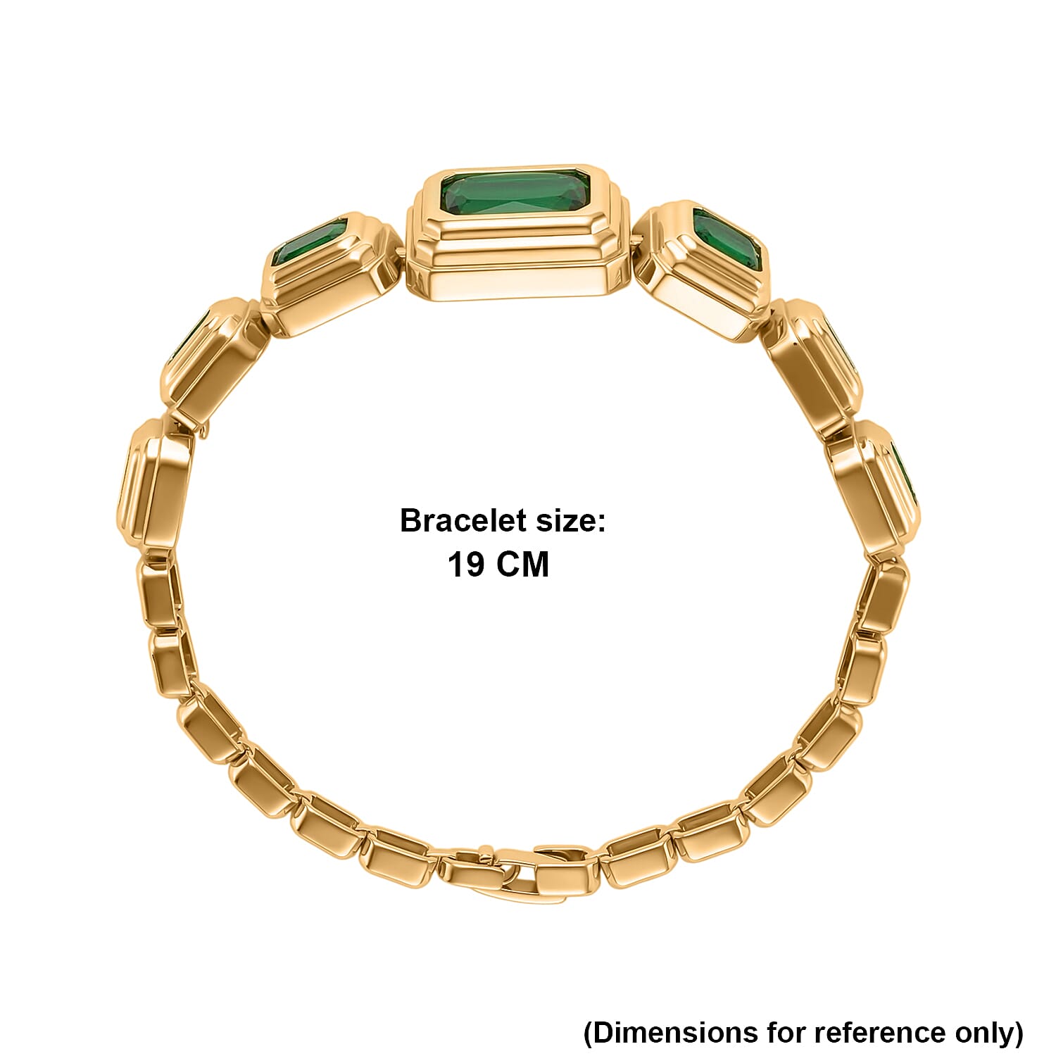 Vintage Glamour Collection - Bezel Set Cubic Zirconia Bracelet (Size 7.5) - Green