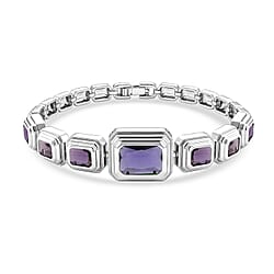 Vintage Glamour Collection - Bezel Set Cubic Zirconia Bracelet (Size 7.5) - Green