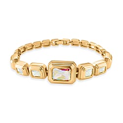 Vintage Glamour Collection - Bezel Set Cubic Zirconia Bracelet (Size 7.5) - Green