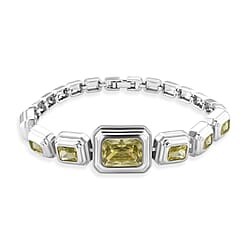 Vintage Glamour Collection - Bezel Set Cubic Zirconia Bracelet (Size 7.5) - Green
