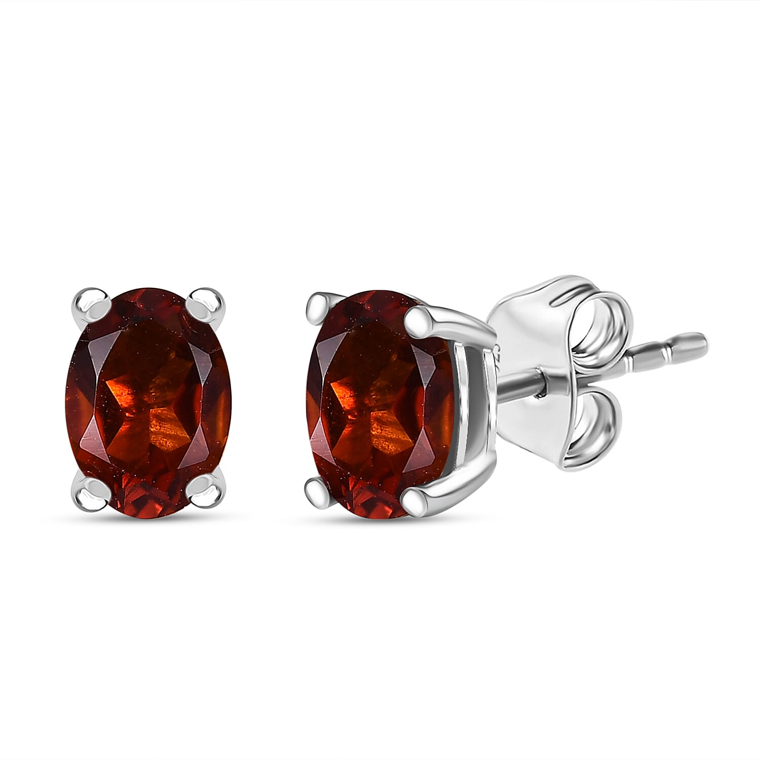 Cherry Citrine Earring with Push Back in Platinum Overlay Sterling Silver 1.72 Ct.