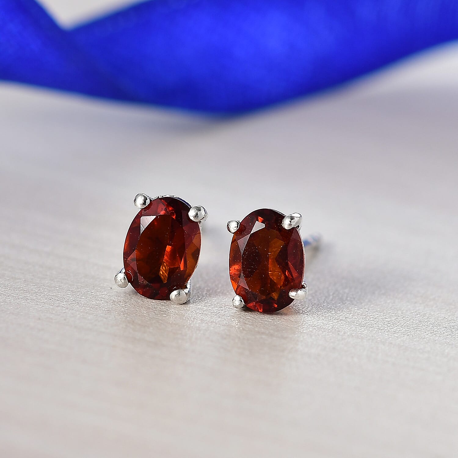 Cherry Citrine Earring with Push Back in Platinum Overlay Sterling Silver 1.72 Ct.