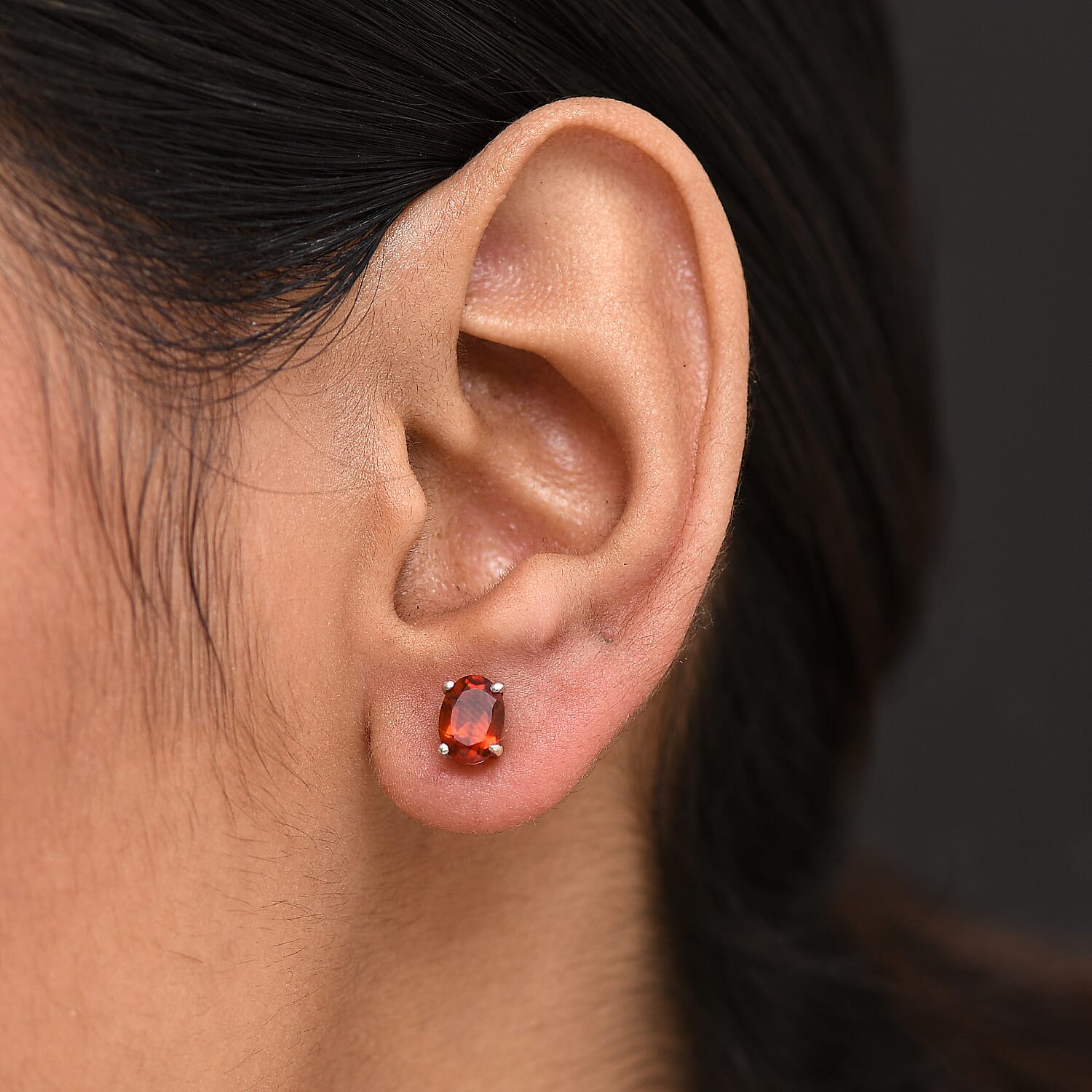 Cherry Citrine Earring with Push Back in Platinum Overlay Sterling Silver 1.72 Ct.