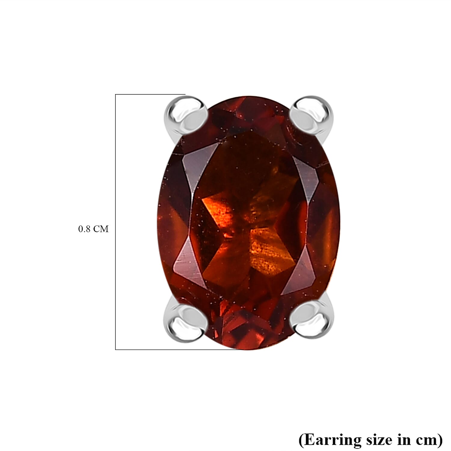 Cherry Citrine Earring with Push Back in Platinum Overlay Sterling Silver 1.72 Ct.