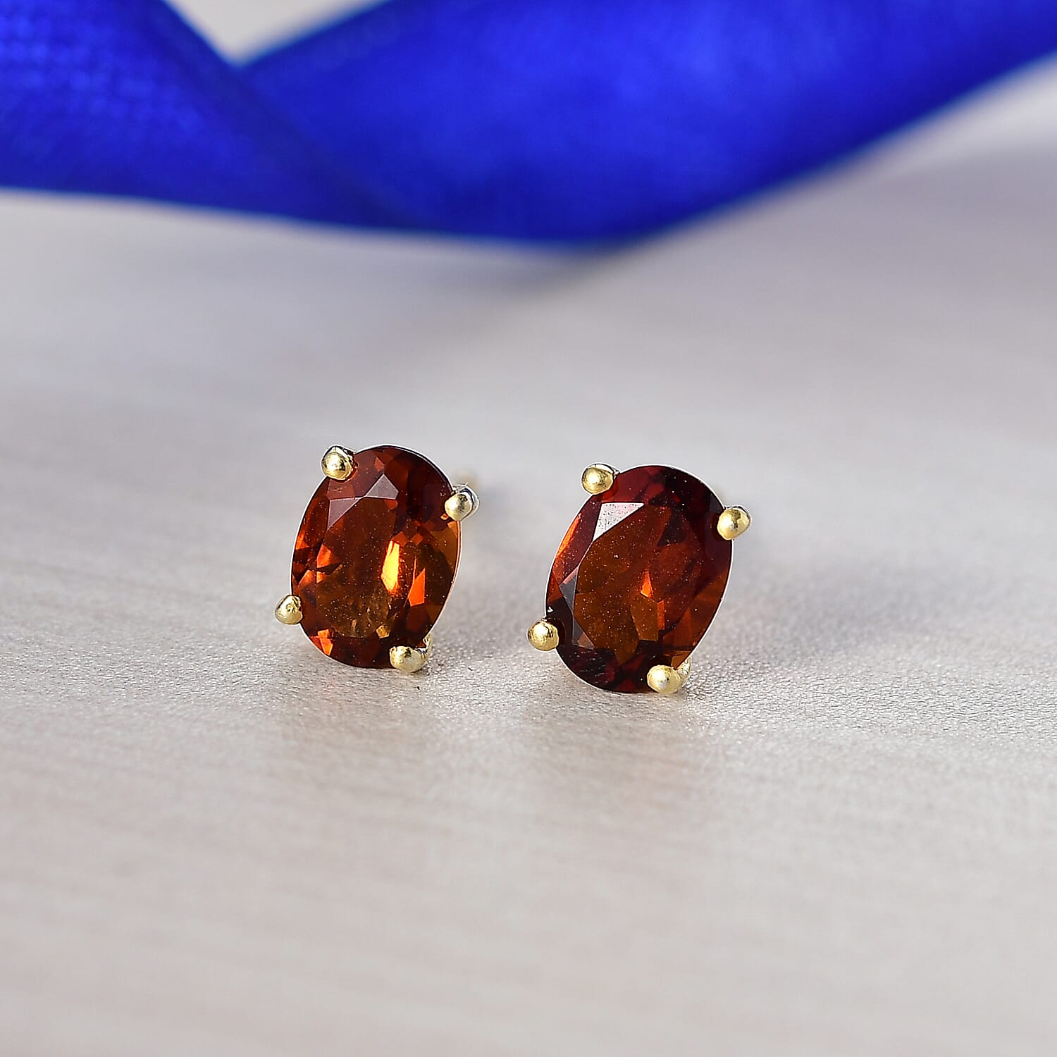 Cherry Citrine Earring with Push Back in 14K Gold Overlay Sterling Silver 1.72 Ct.