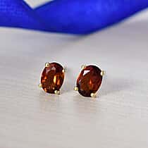 Cherry Citrine Earring with Push Back in 14K Gold Overlay Sterling Silver 1.72 Ct.