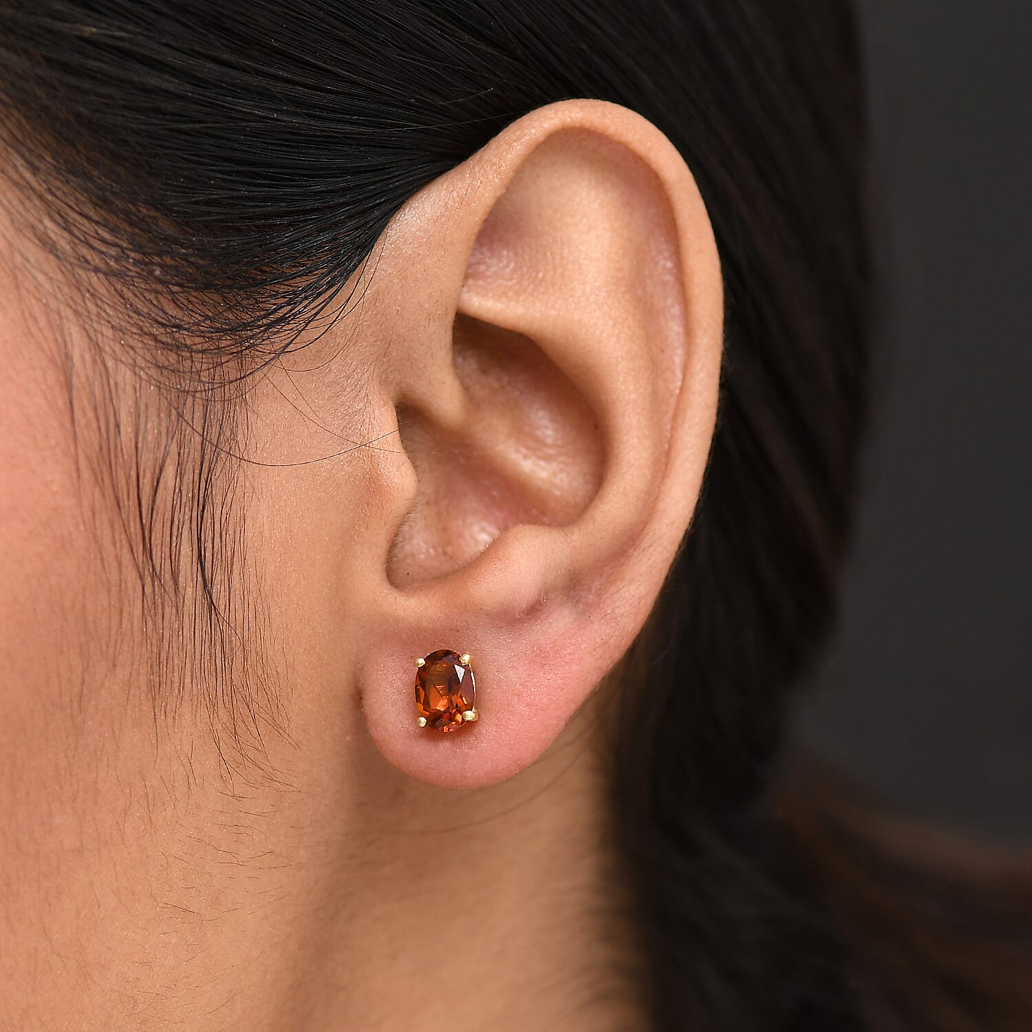 Cherry Citrine Earring with Push Back in 14K Gold Overlay Sterling Silver 1.72 Ct.