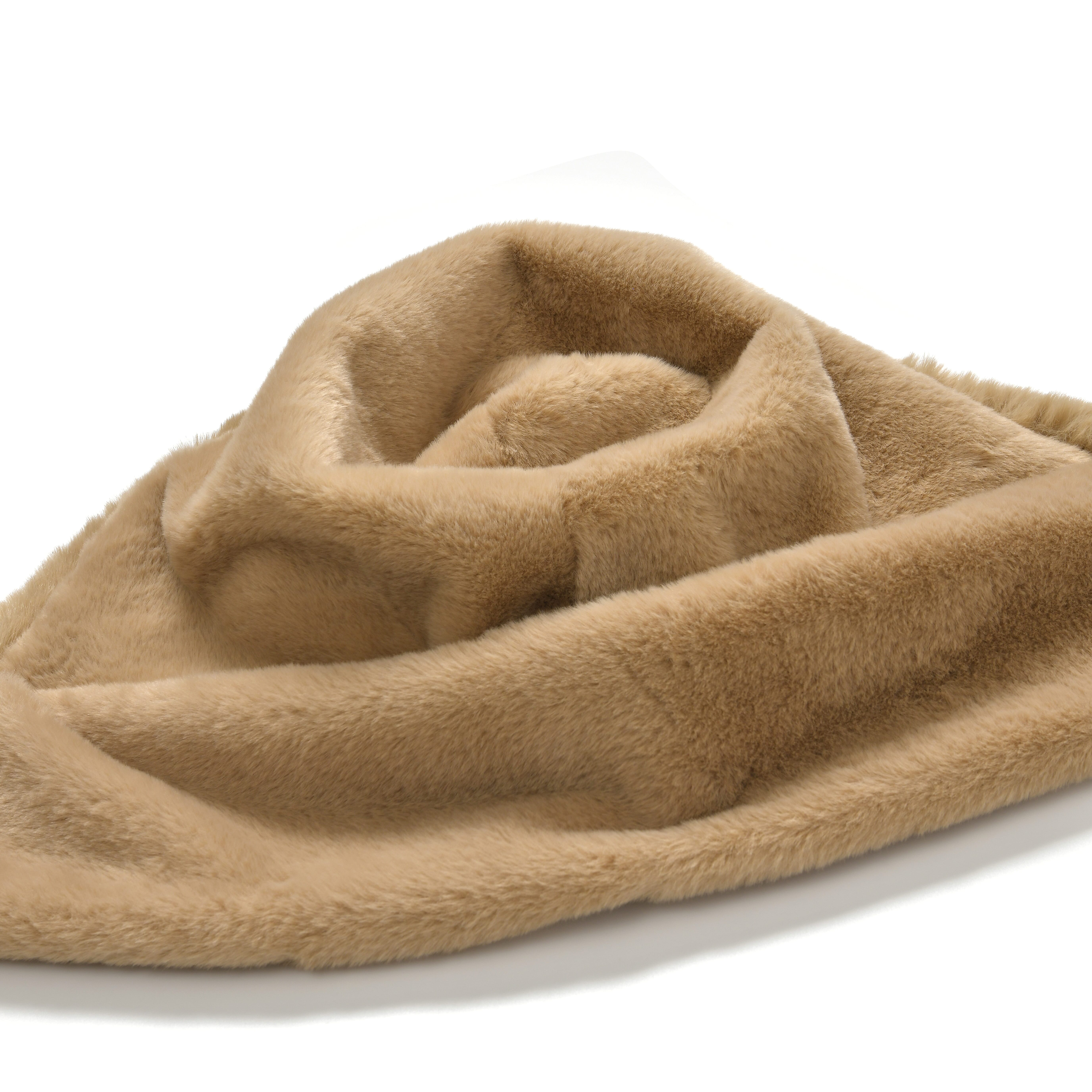 Super Soft Plush Hat and Scarf Set - Light Brown