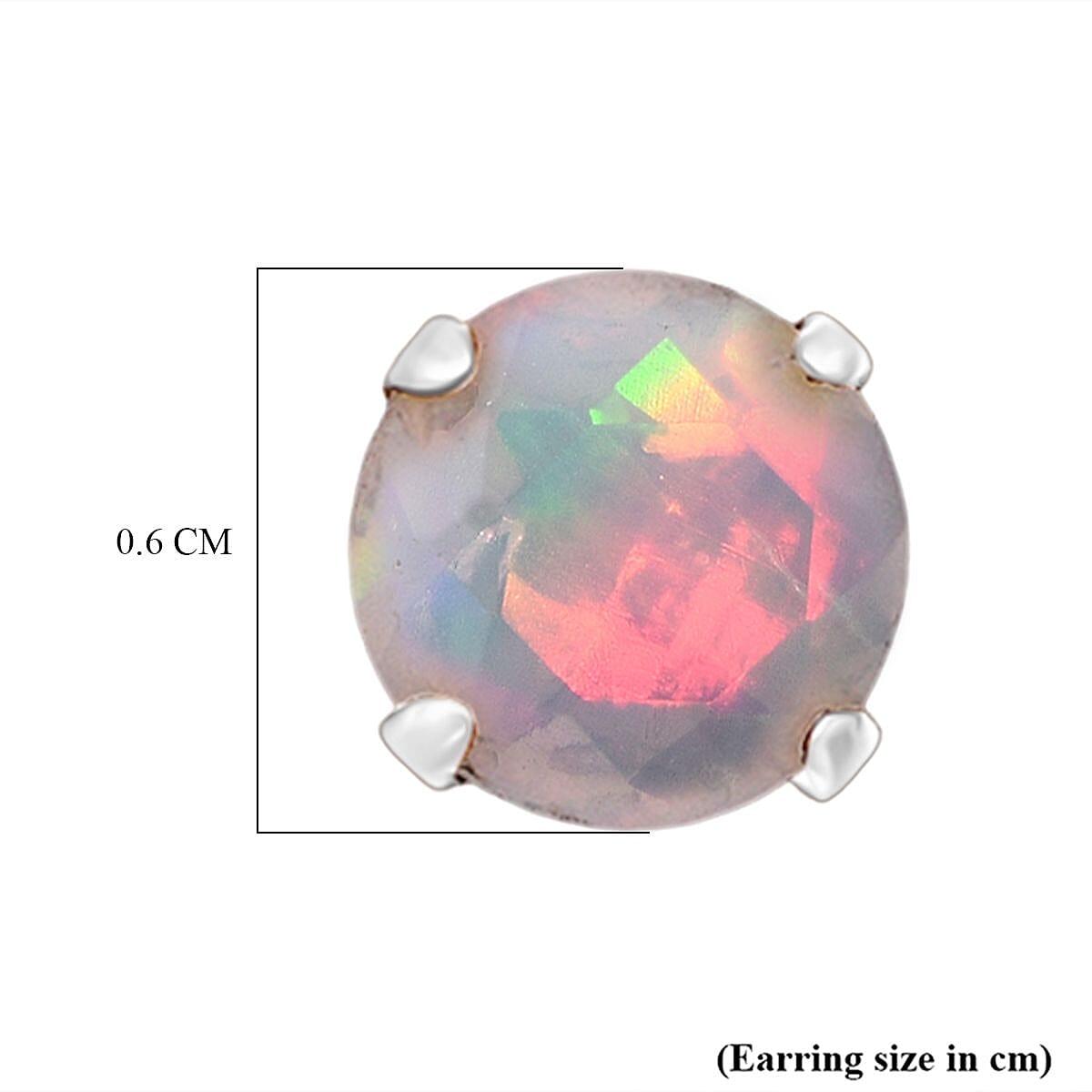 D'Joy Ethiopian Opal Earring in Rhodium Overlay Sterling Silver 1.00 Ct.