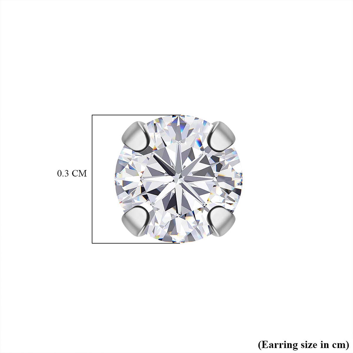 Luxuriant Lab Grown Diamond (SI-GH) Earring with Push Back in Rhodium Overlay Sterling Silver 0.23 Ct.