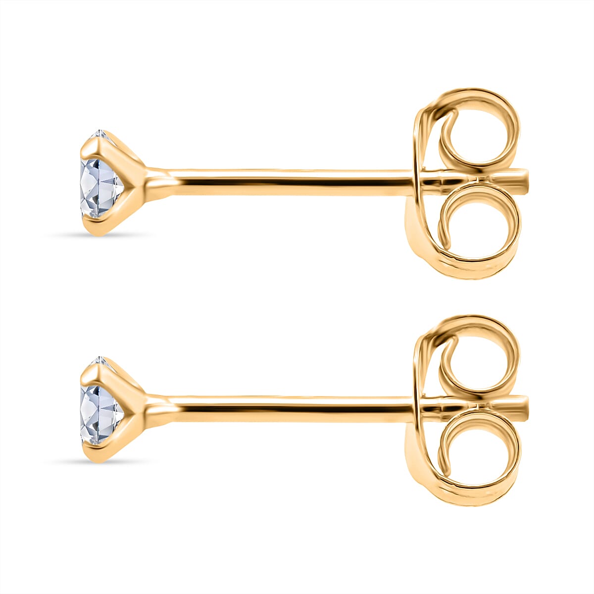 Luxuriant Lab Grown Diamond (SI-GH) Earring with Push Back in Yellow Gold Plated Sterling Silver 0.23 Ct.