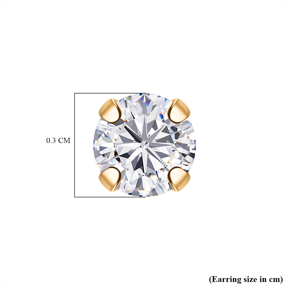 Luxuriant Lab Grown Diamond (SI-GH) Earring with Push Back in Yellow Gold Plated Sterling Silver 0.23 Ct.