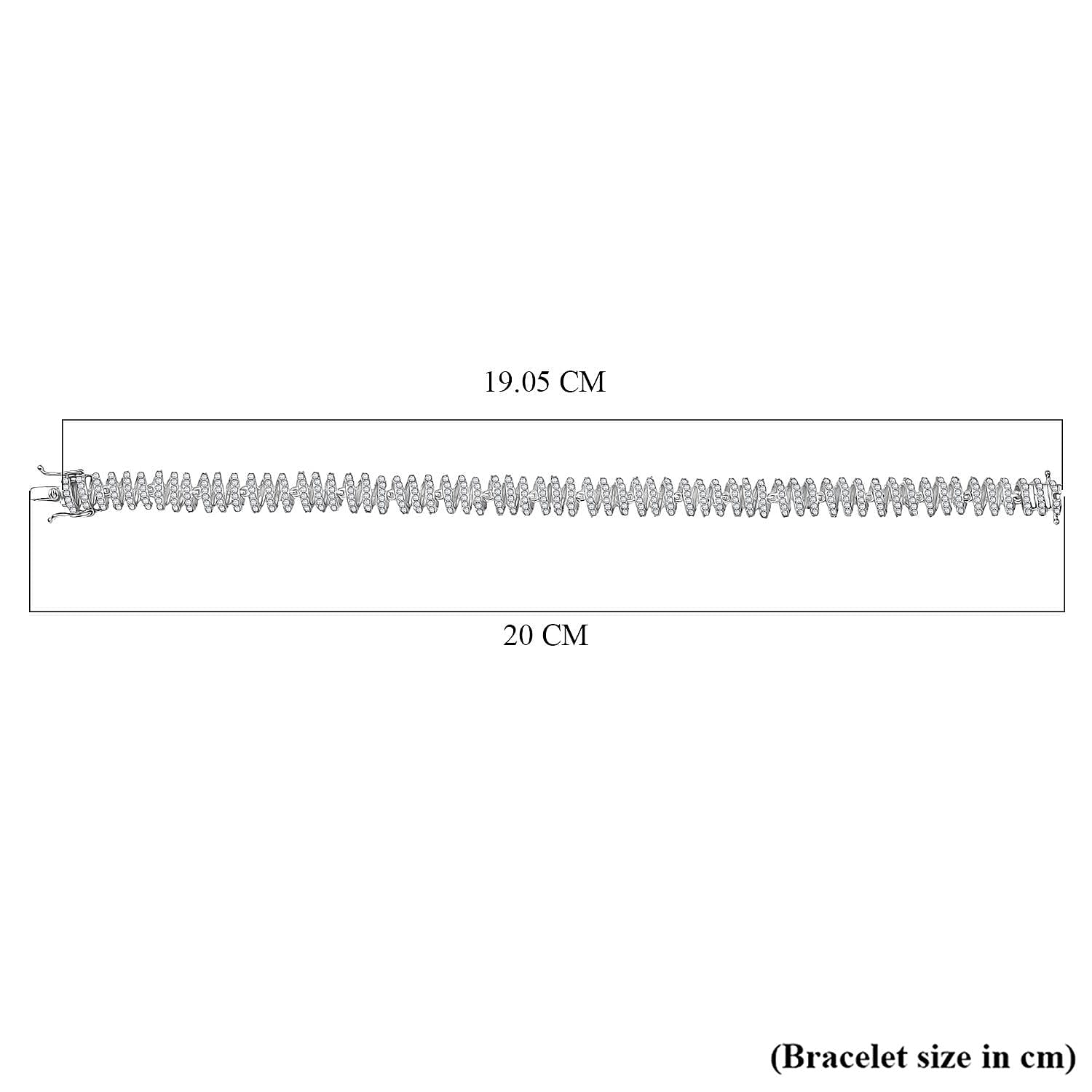 Luxuriant Lab Grown Diamond (SI-GH) Bracelet (Size 7.5) with GB Lock Box in Rhodium Overlay Sterling Silver 4.00 Ct, Silver Wt. 15.27 Gms.