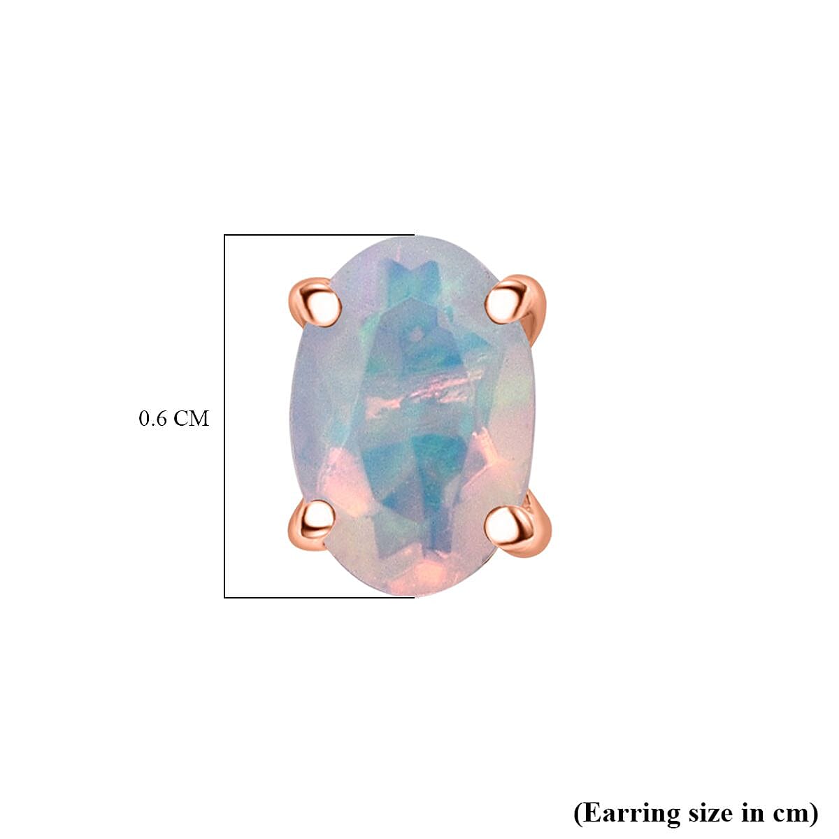 D'Joy Ethiopian Opal Earring with Push Back in Rose Gold Plated Sterling Silver