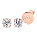 LUXURIANT Lab Grown Diamond Solitaire Stud Earring with Push Back in Rose Gold Plated Sterling Silver (SI-GH)
