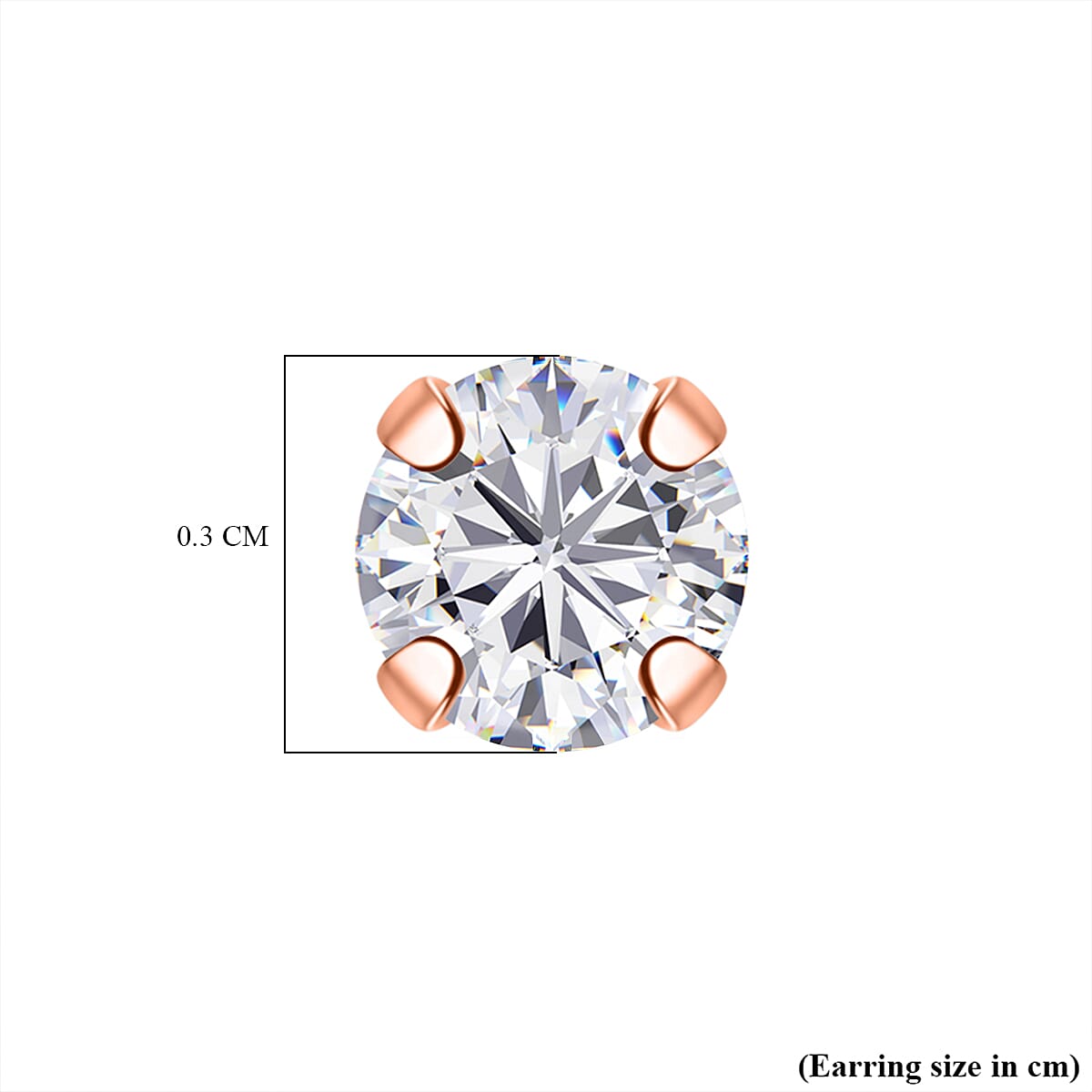 Luxuriant Lab Grown Diamond (SI-GH) Earring with Push Back in Rose Gold Plated Sterling Silver 0.23 Ct.