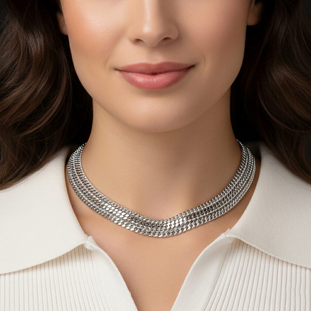 Triple Curb Link Necklace (Size 17.5)