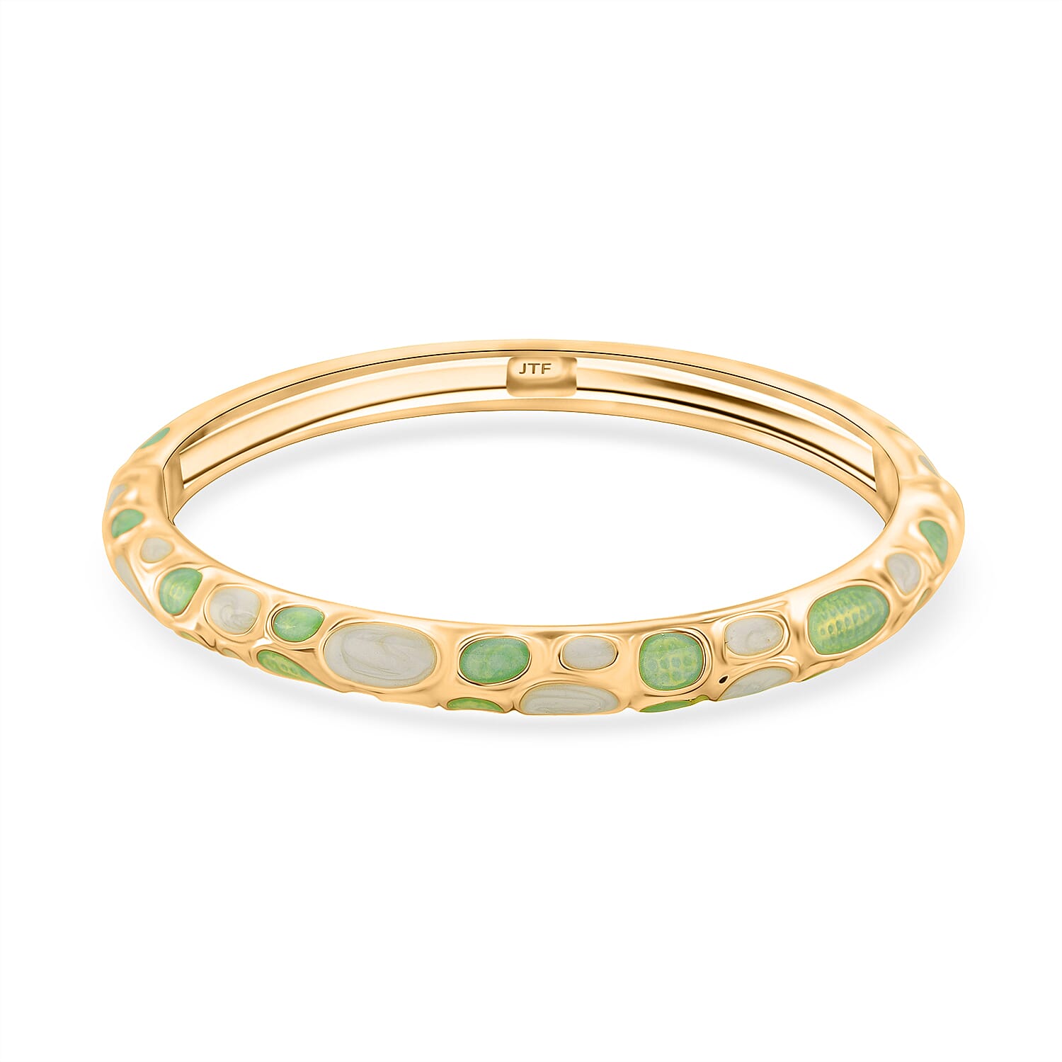 Enameled Bangle (Size 7) in Yellow Gold Tone