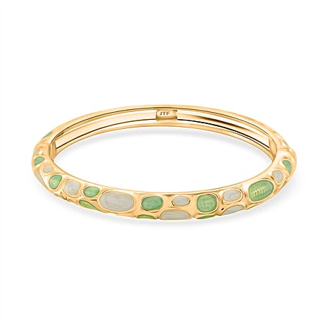 Enameled Bangle (Size 7) in Yellow Gold Tone