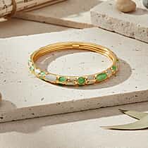 Enameled Bangle  in Yellow Gold Tone