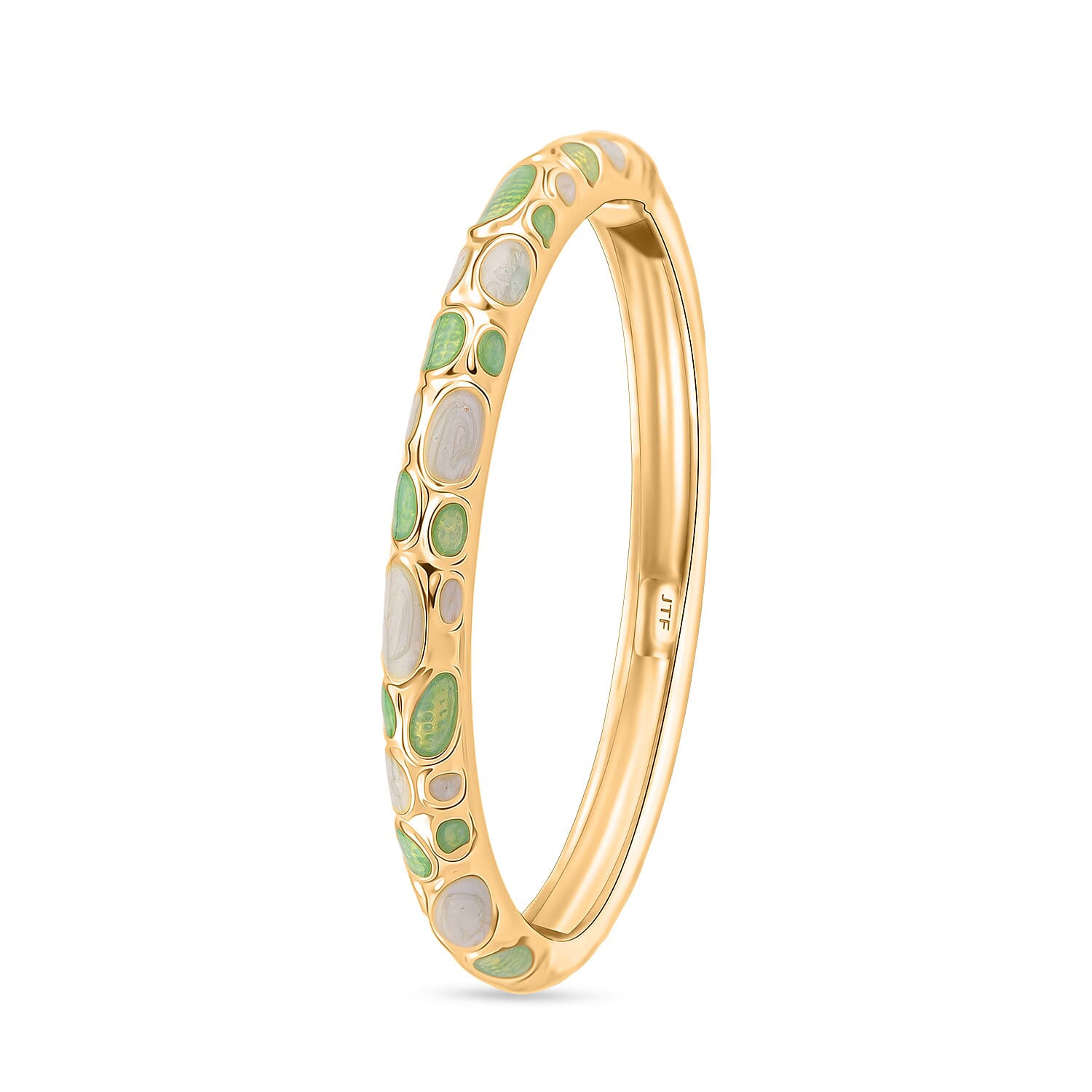 Enameled Bangle (Size 7) in Yellow Gold Tone