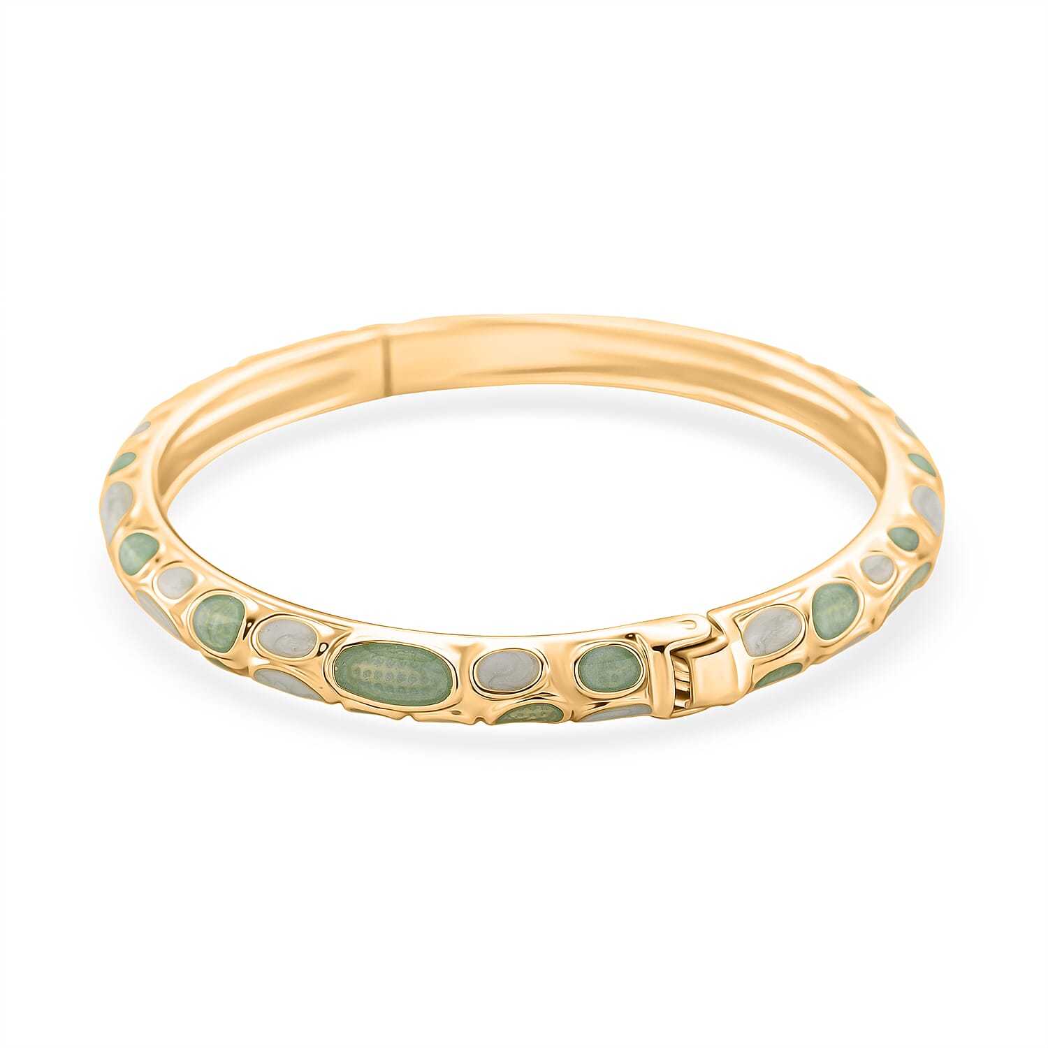 Enameled Bangle (Size 7) in Yellow Gold Tone