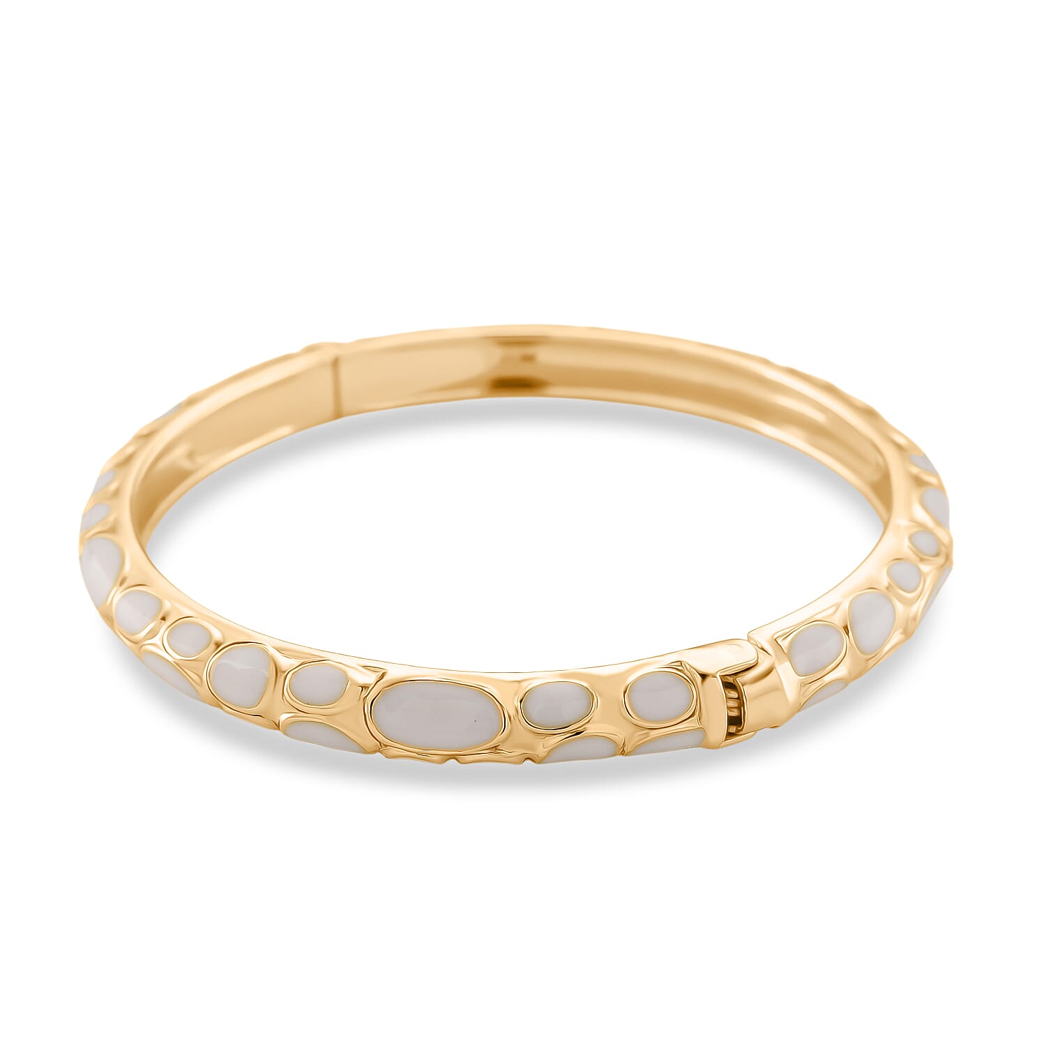 Enameled Bangle (Size 7) in Yellow Gold Tone