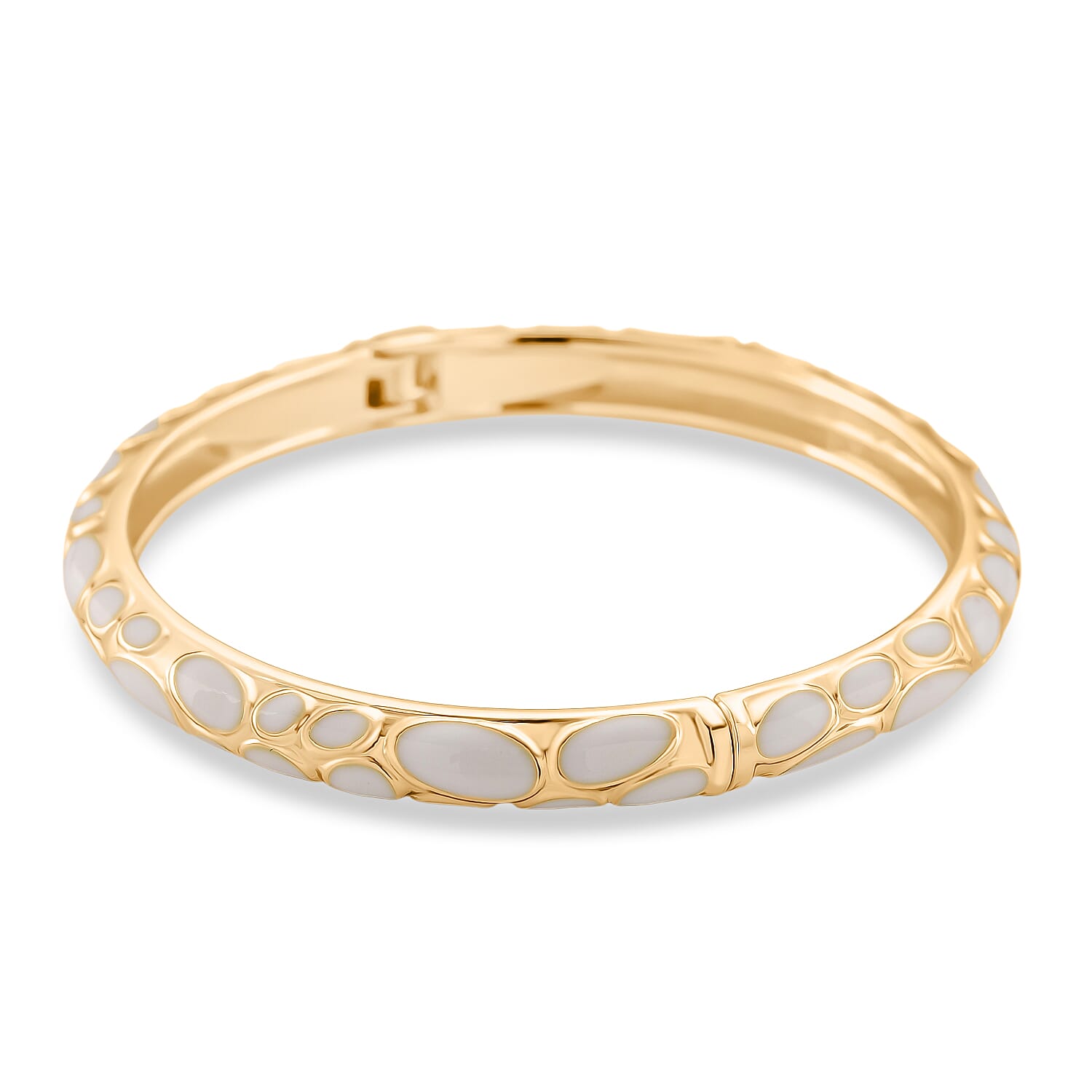 Enameled Bangle (Size 7) in Yellow Gold Tone