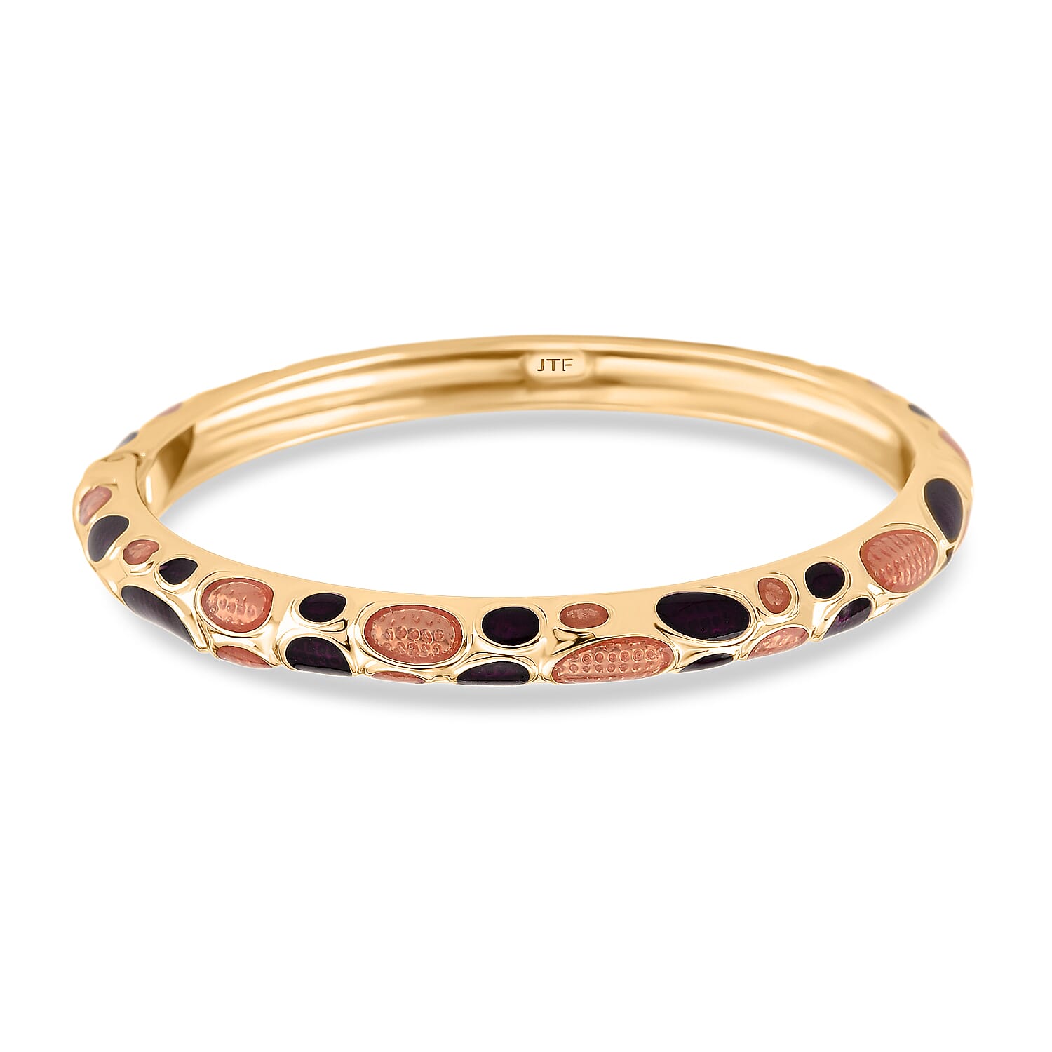 Enameled Bangle (Size 7) in Yellow Gold Tone