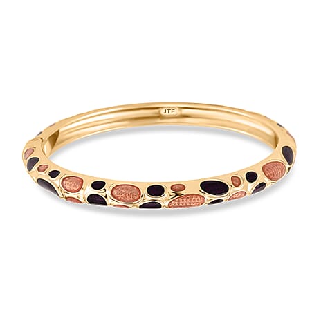 Enameled Bangle (Size 7) in Yellow Gold Tone