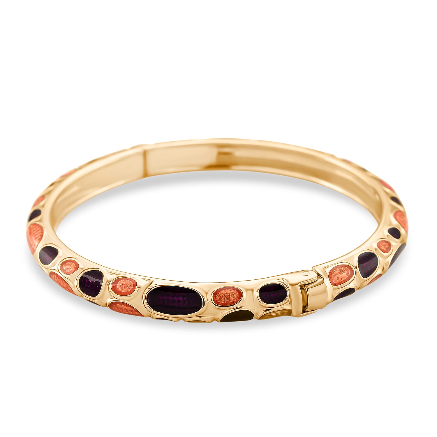 Enameled Bangle (Size 7) in Yellow Gold Tone