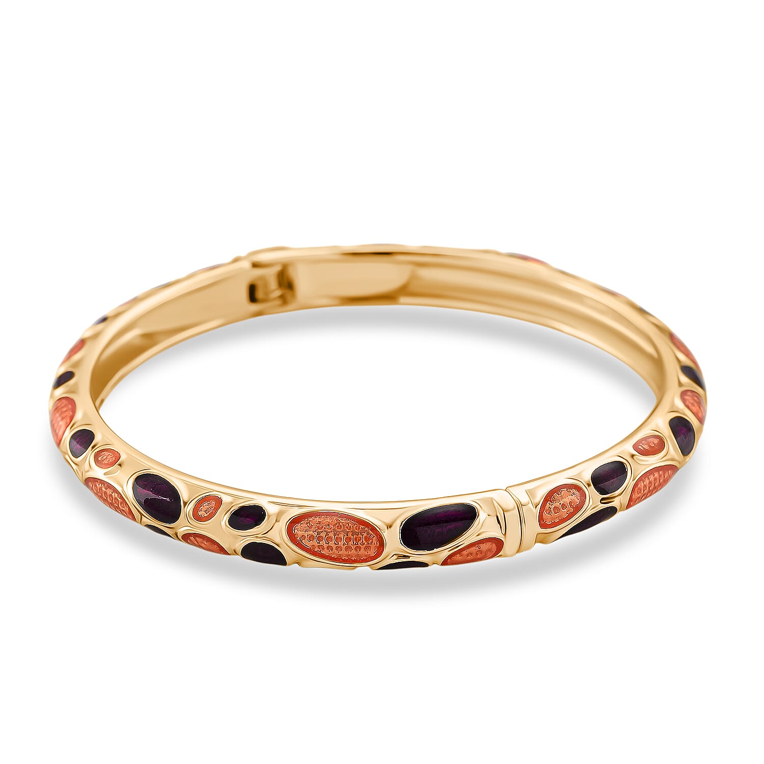Enameled Bangle (Size 7) in Yellow Gold Tone
