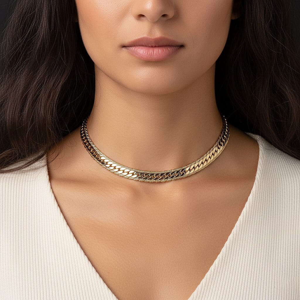 Necklace (Size 17.5) in Yellow Gold Plated