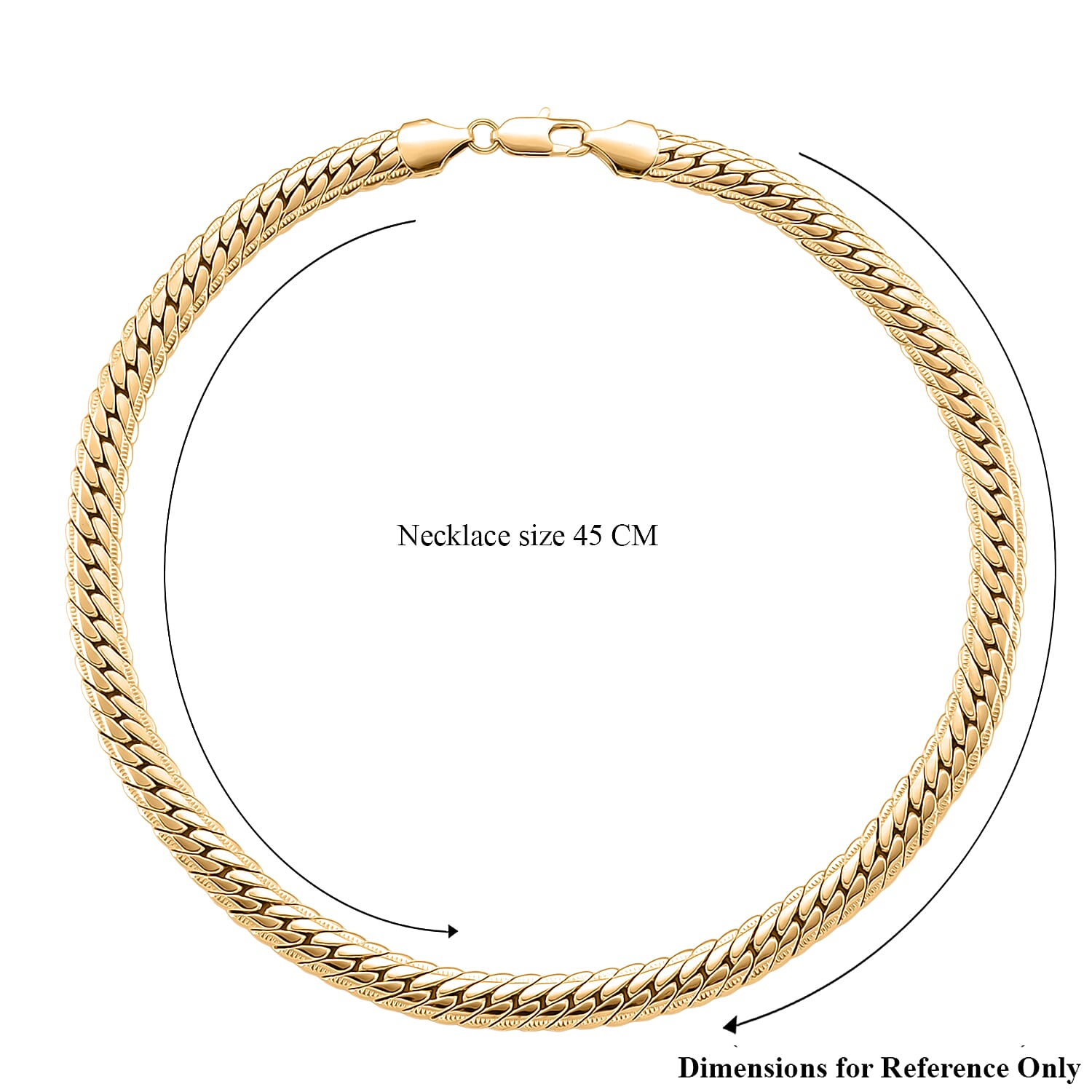 Necklace (Size 17.5) in Yellow Gold Plated