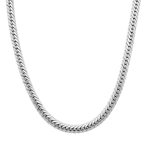 Necklace (Size 17.5) in White Gold Plated