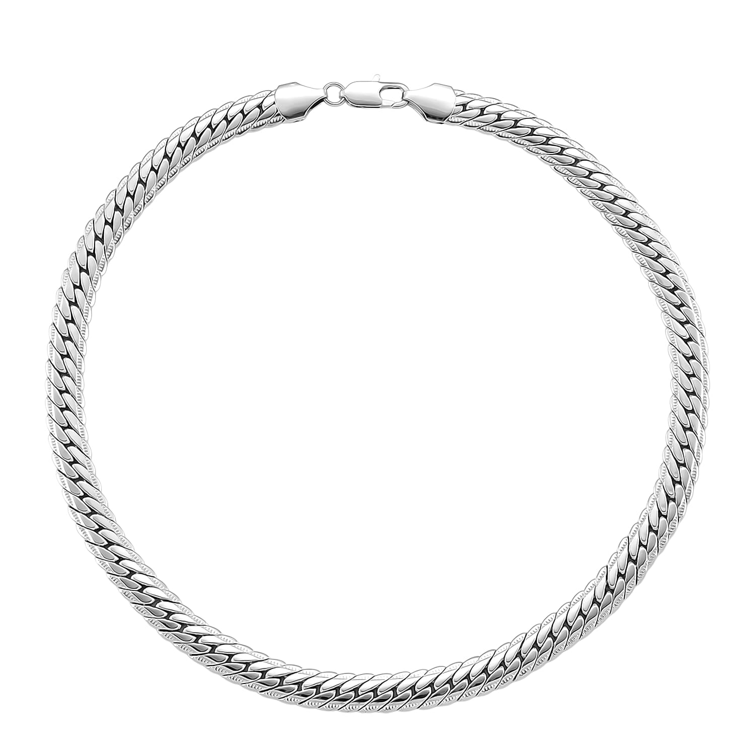 Necklace (Size 17.5) in White Gold Plated