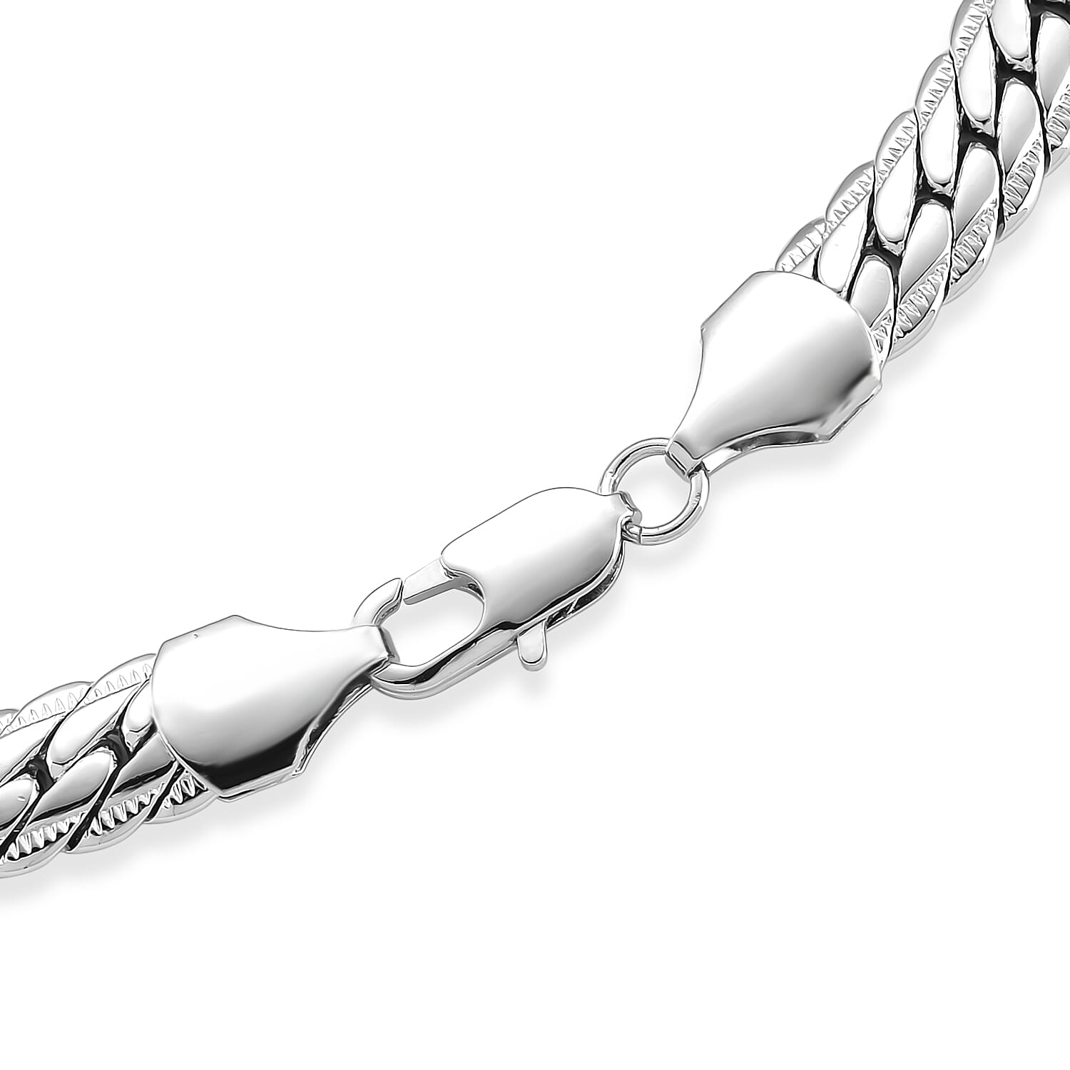 Necklace (Size 17.5) in White Gold Plated